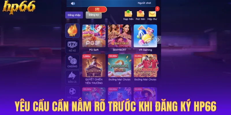 Yêu cầu cần nắm rõ trước khi đăng ký HP66